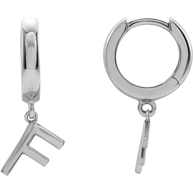Initial Huggie Hoop Earrings