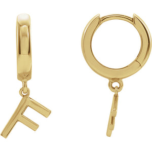 Initial Huggie Hoop Earrings