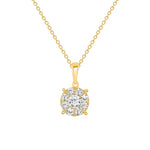 yellow gold diamond pendant necklace