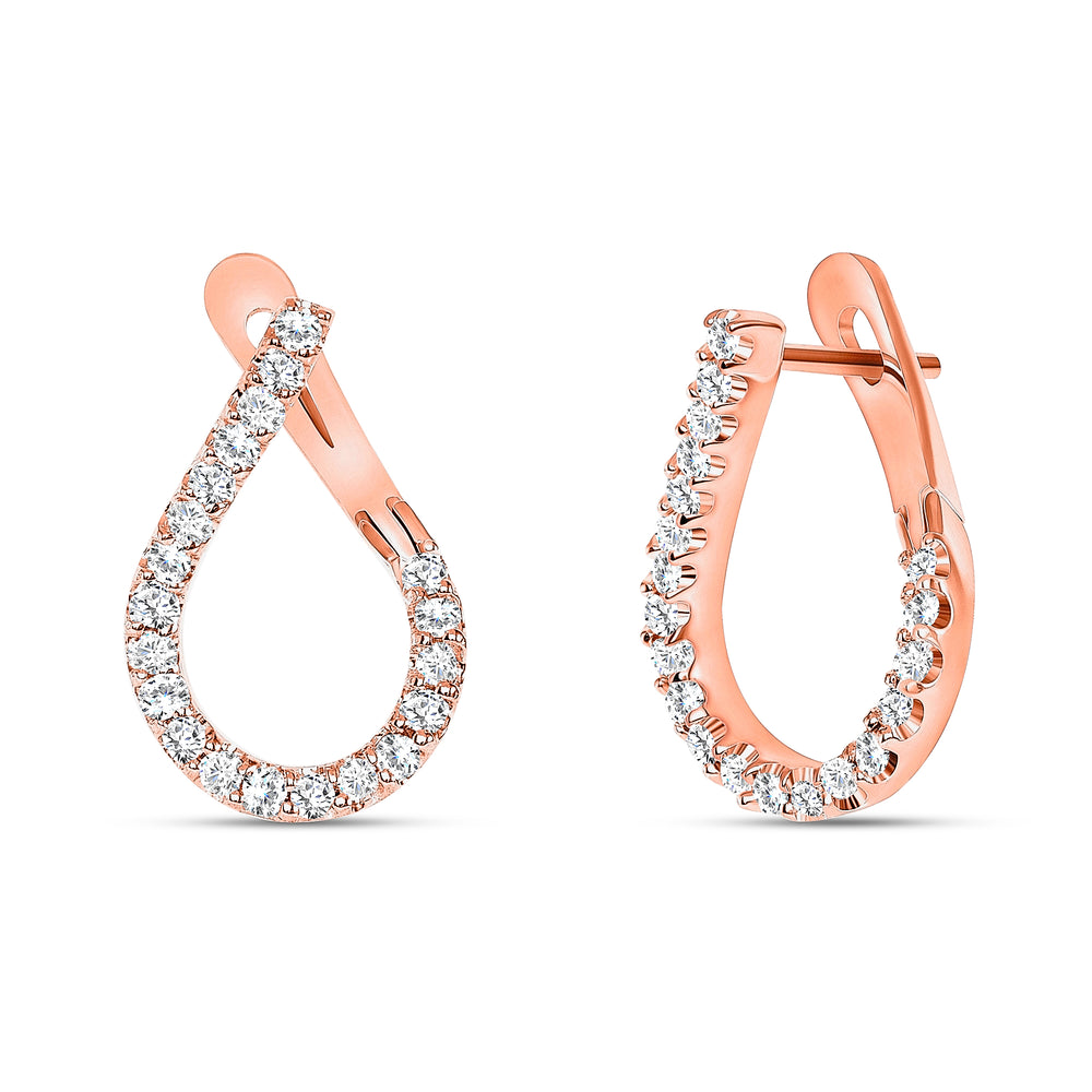 Diamond Hoop Earrings Rose Gold