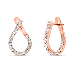 Diamond Hoop Earrings Rose Gold