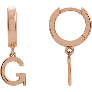 Initial Huggie Hoop Earrings