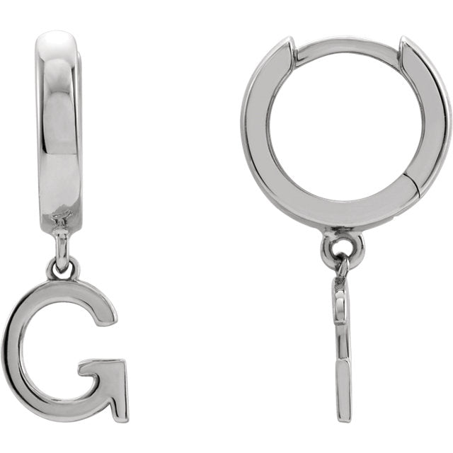 Initial Huggie Hoop Earrings