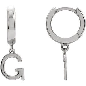 Initial Huggie Hoop Earrings