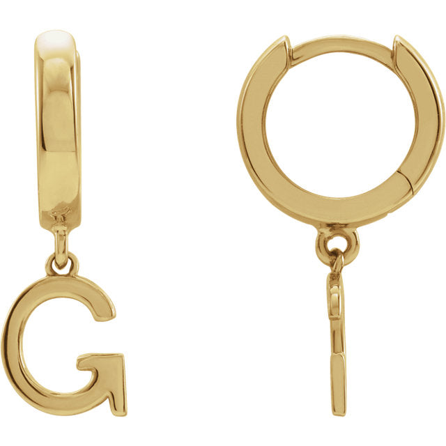 Initial Huggie Hoop Earrings