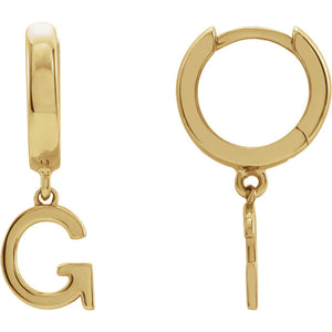 Initial Huggie Hoop Earrings
