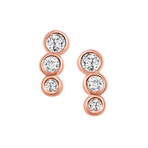 Rose Gold Diamond Bezel Earrings