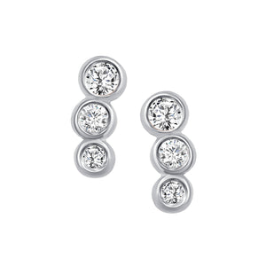 White Gold Diamond Bezel Earrings