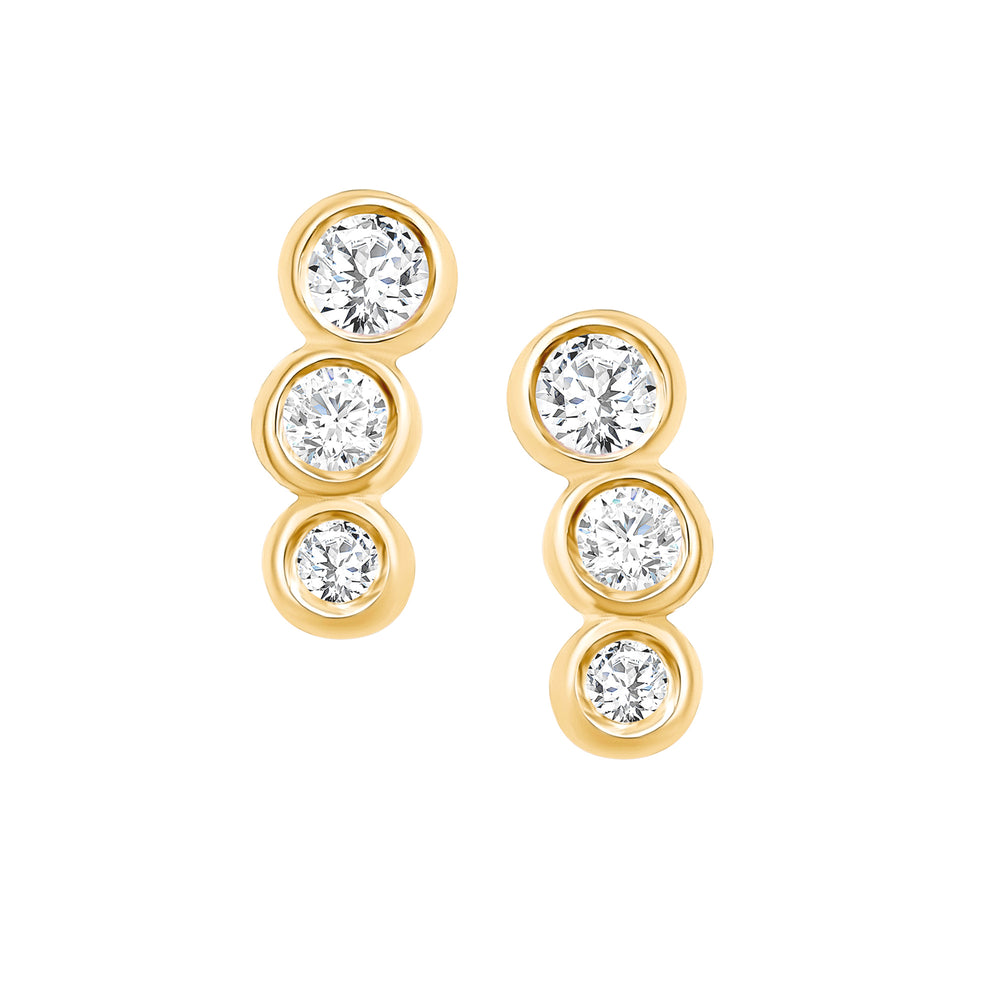 Yellow Gold Diamond Bezel Earrings