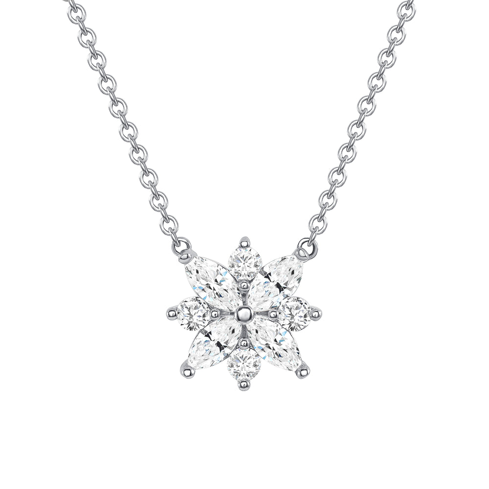 White Gold Galaxy Pendant Necklace