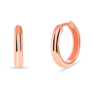 rose gold huggie hoop earrings