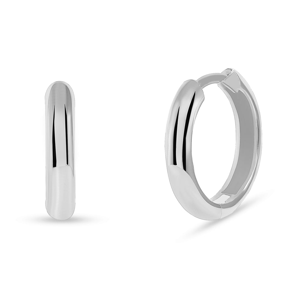 huggie hoop earrings white gold