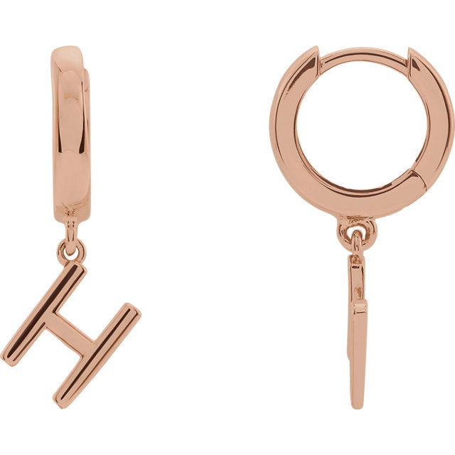Initial Huggie Hoop Earrings