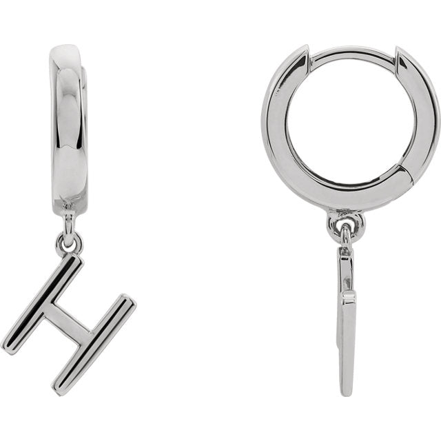 Initial Huggie Hoop Earrings