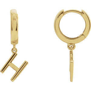 Initial Huggie Hoop Earrings