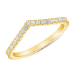 Curved Diamond Ring Band In Yellow Gold