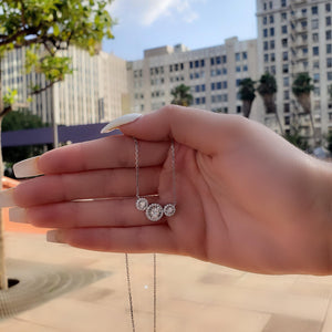 Halo Diamond Trio Necklace