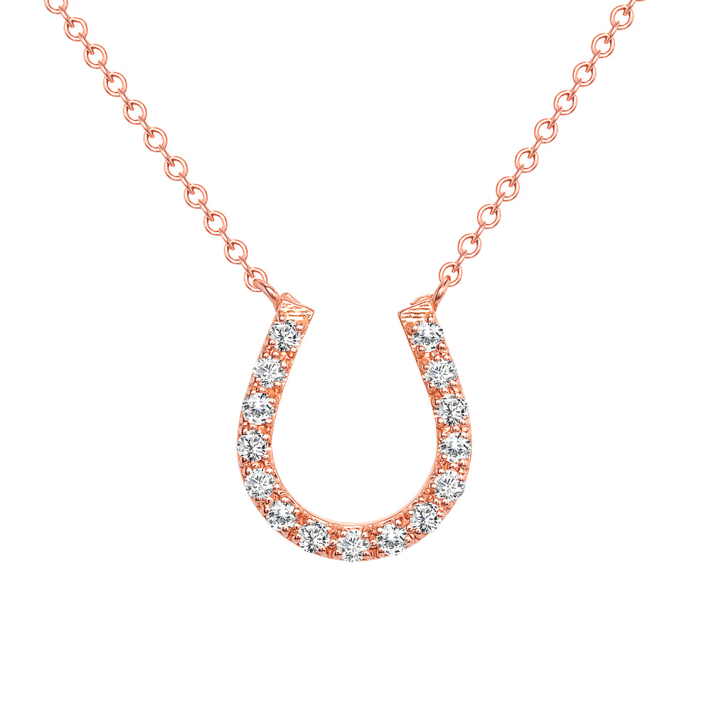 Rose Gold HorseShoe Diamond necklace