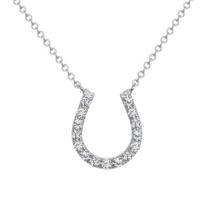 WhiteGold HorseShoe Diamond Necklace Pendant