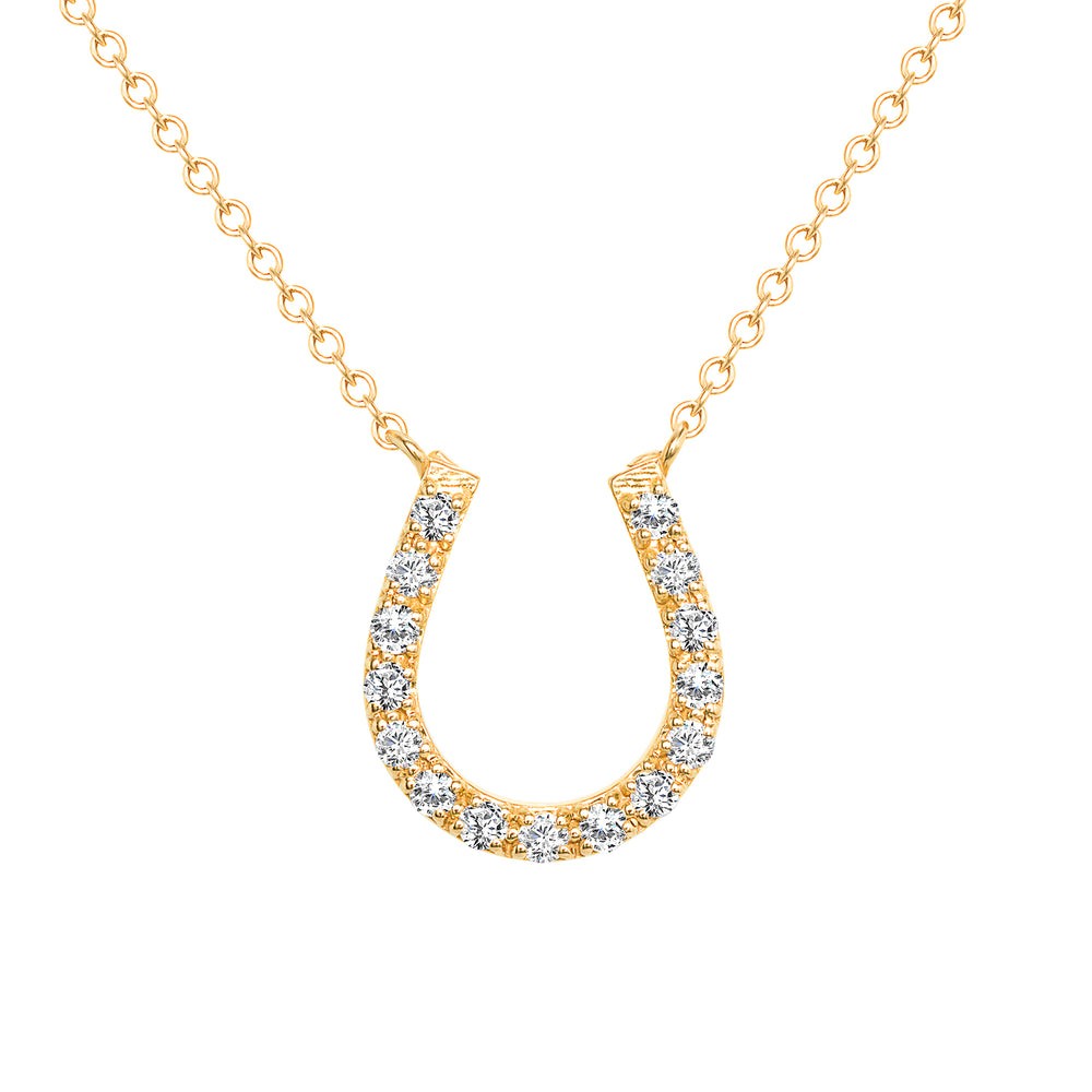 Horseshoe Diamond Pendant Necklace