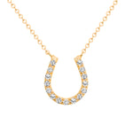 Horseshoe Diamond Pendant Necklace