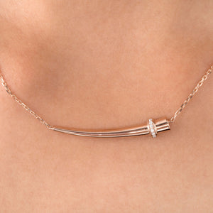 In the Wild horned necklace on woman