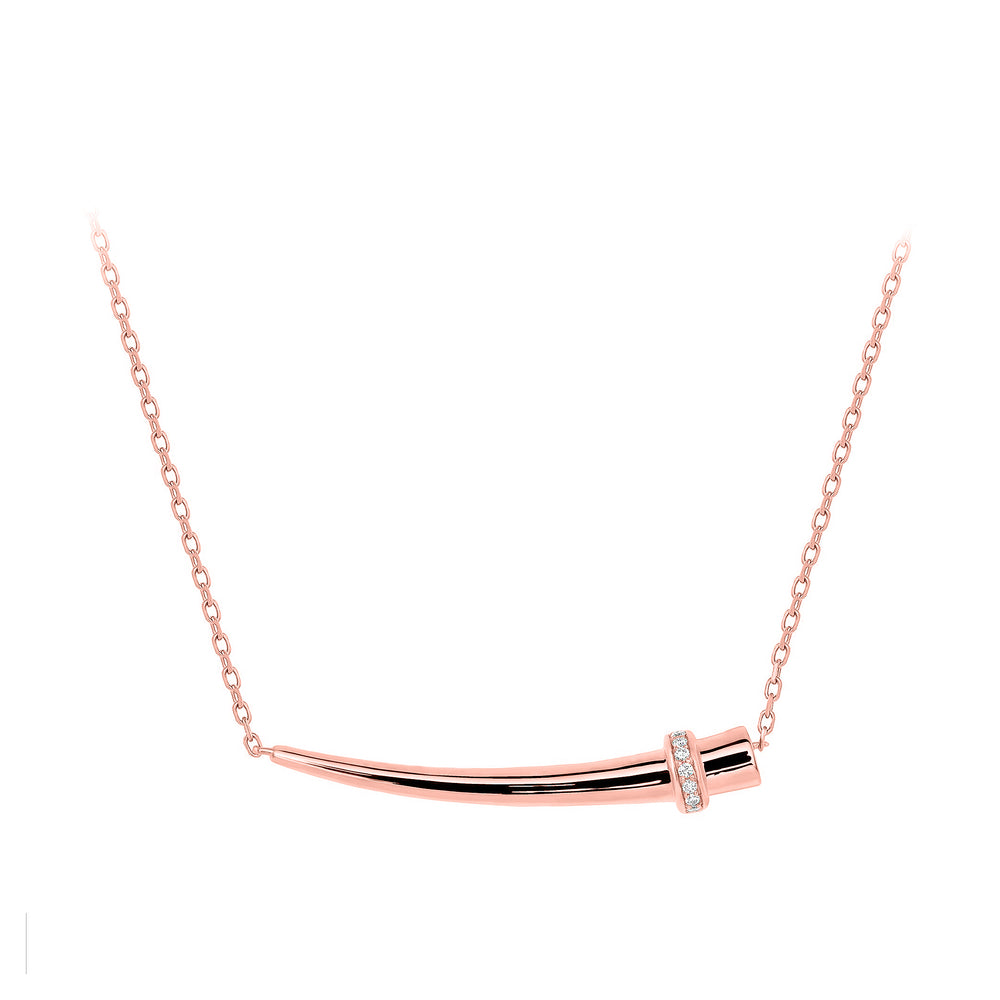 14k rose gold horn pendant necklace