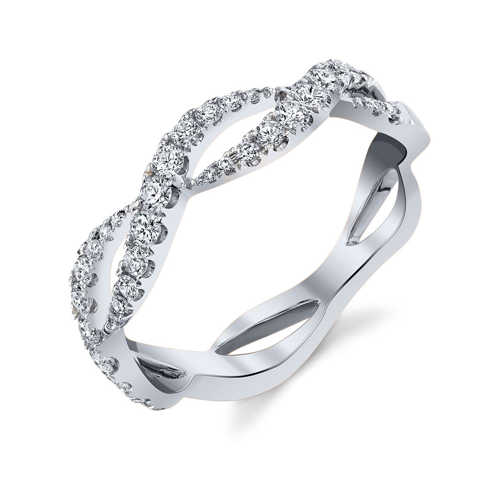 White Gold Infinity Wave Ring - Ledodi