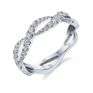 White Gold Infinity Wave Ring - Ledodi