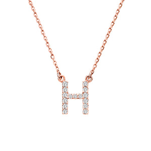 Initial Diamond Necklace In Rose Gold