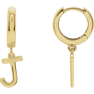 Initial Huggie Hoop Earrings