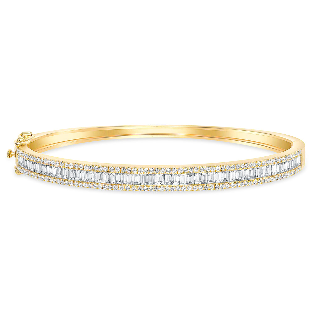 Baguette & Round Diamond Bangle