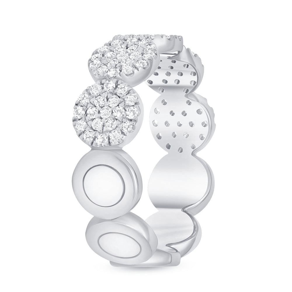 14k rose round connect cluster diamond ring