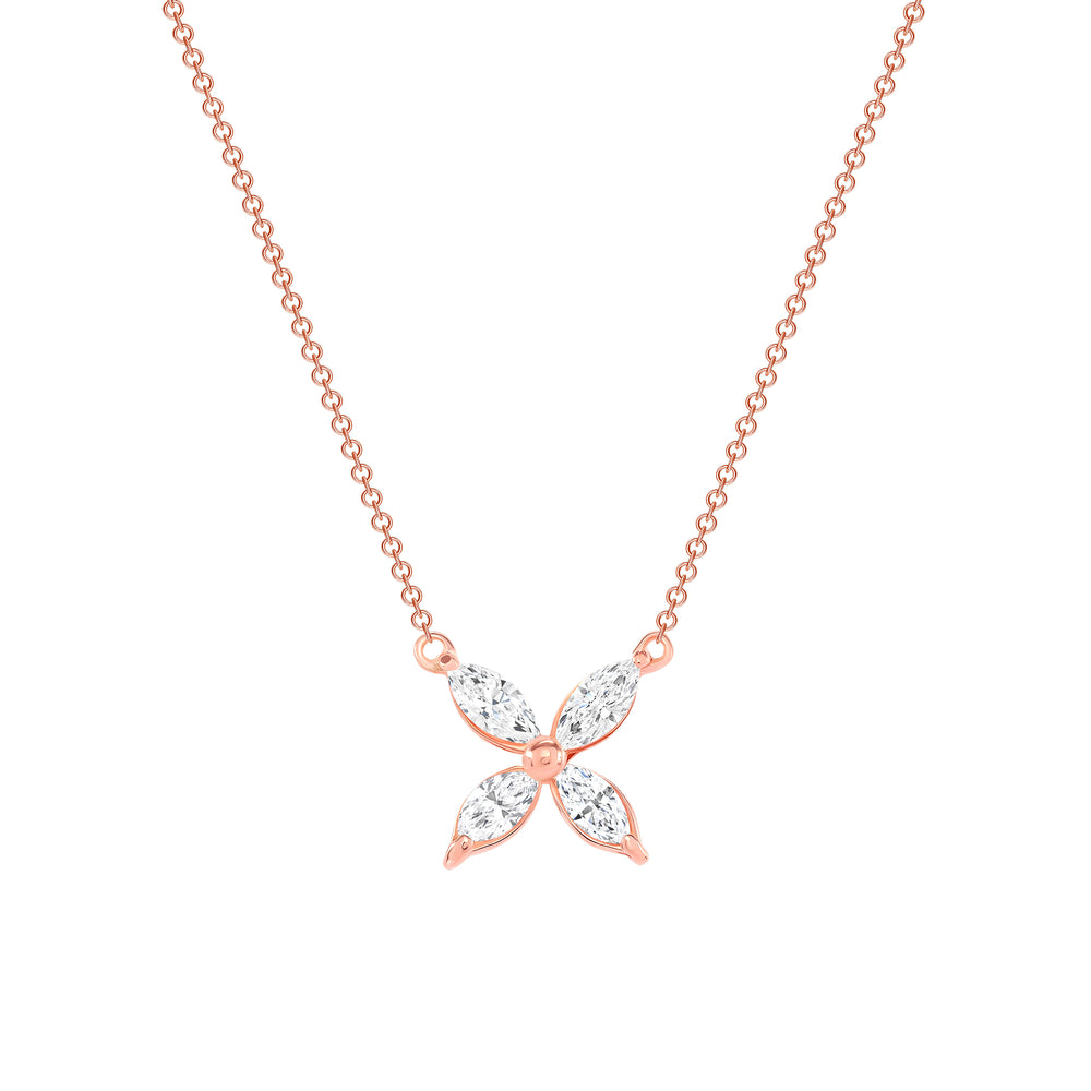Marquise Diamond Flower Necklace