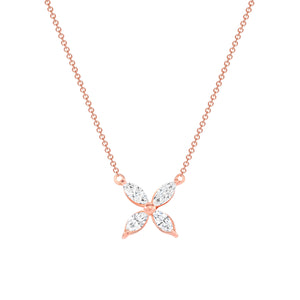 Marquise Diamond Flower Necklace