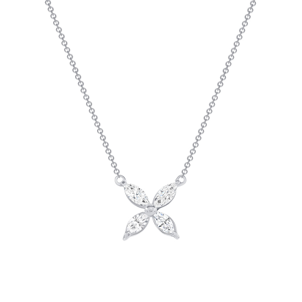 Marquise Diamond Flower Necklace