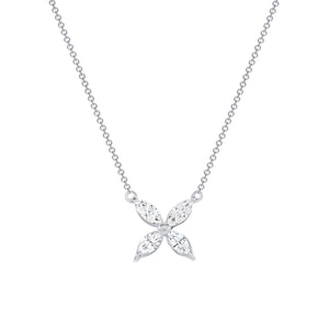 Marquise Diamond Flower Necklace