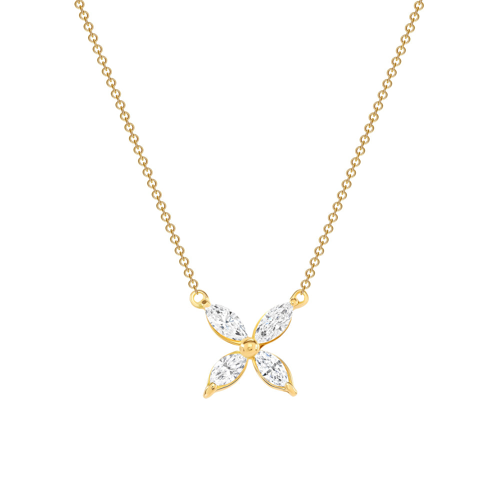Marquise Diamond Flower Necklace