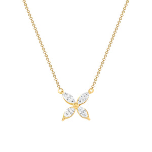 Marquise Diamond Flower Necklace