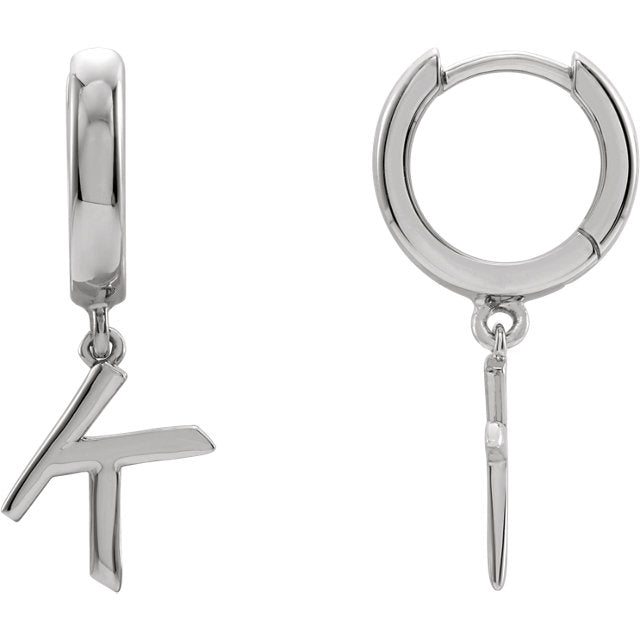 Initial Huggie Hoop Earrings