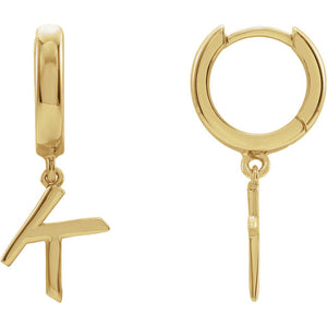 Initial Huggie Hoop Earrings