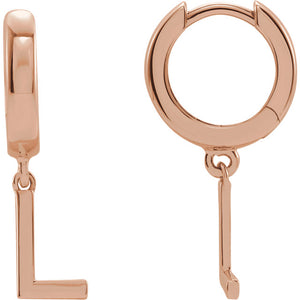 Initial Huggie Hoop Earrings