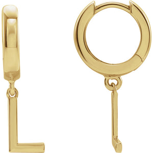 Initial Huggie Hoop Earrings