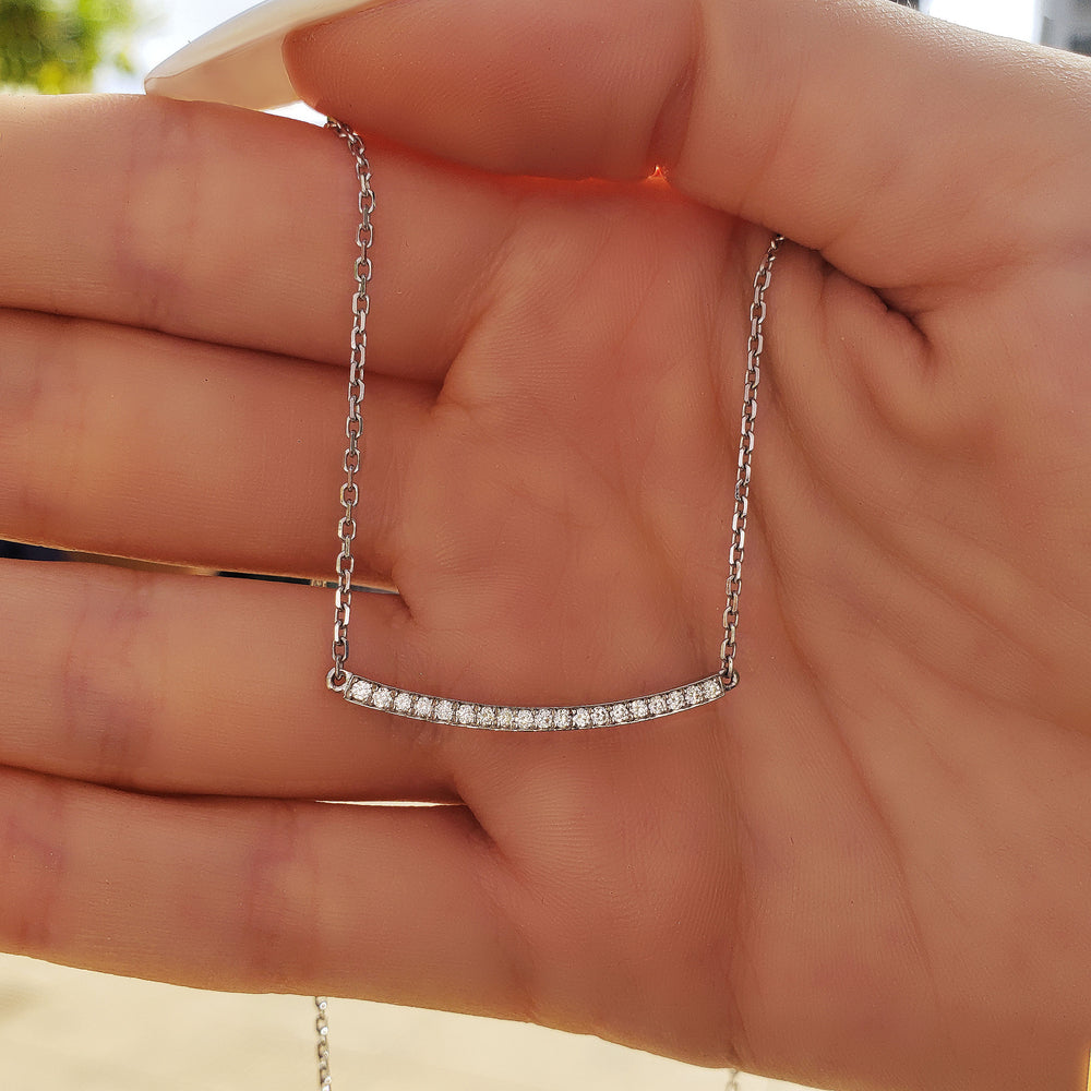 Loopy Diamond Bar Necklace