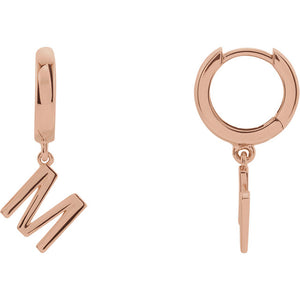 Initial Huggie Hoop Earrings