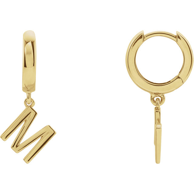 Initial Huggie Hoop Earrings