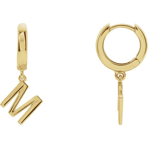 Initial Huggie Hoop Earrings