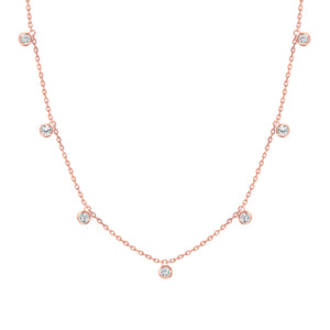 Rose Gold Diamond bezel hanging necklace