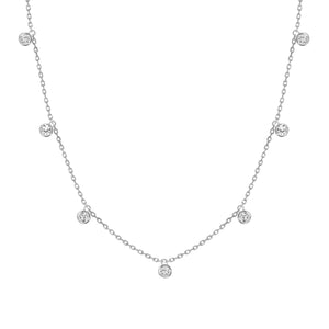white gold diamond bezel hanging necklace