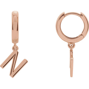 Initial Huggie Hoop Earrings